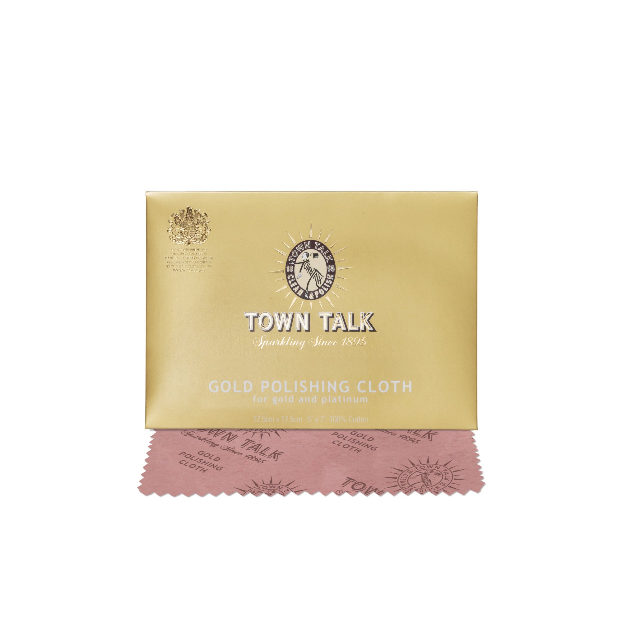 Town Talk Polish Gold Polishing Cloth for Gold and Platinum 12.5x17.5cm Wallet with Cloth