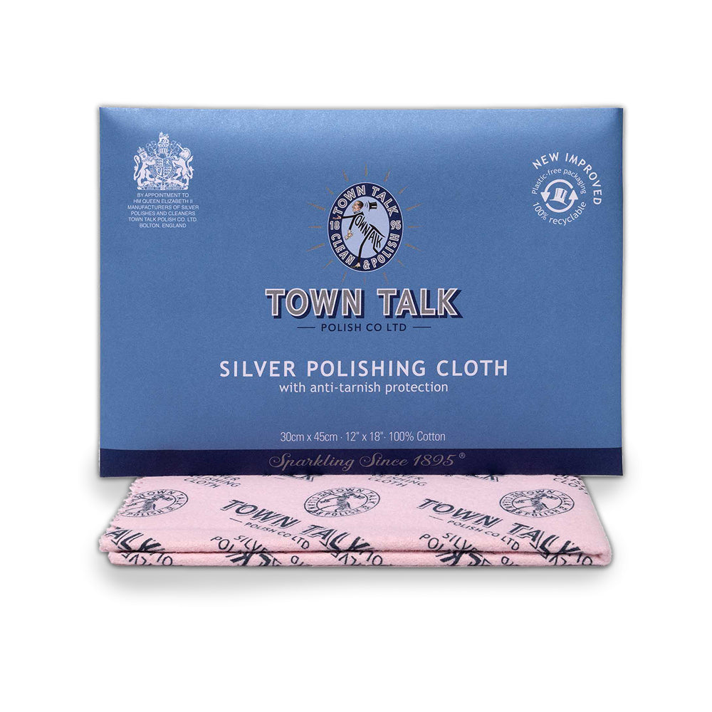 Town Talk Silver Polishing Cloth with Anti-Tarnish Protection New Improved Packaging