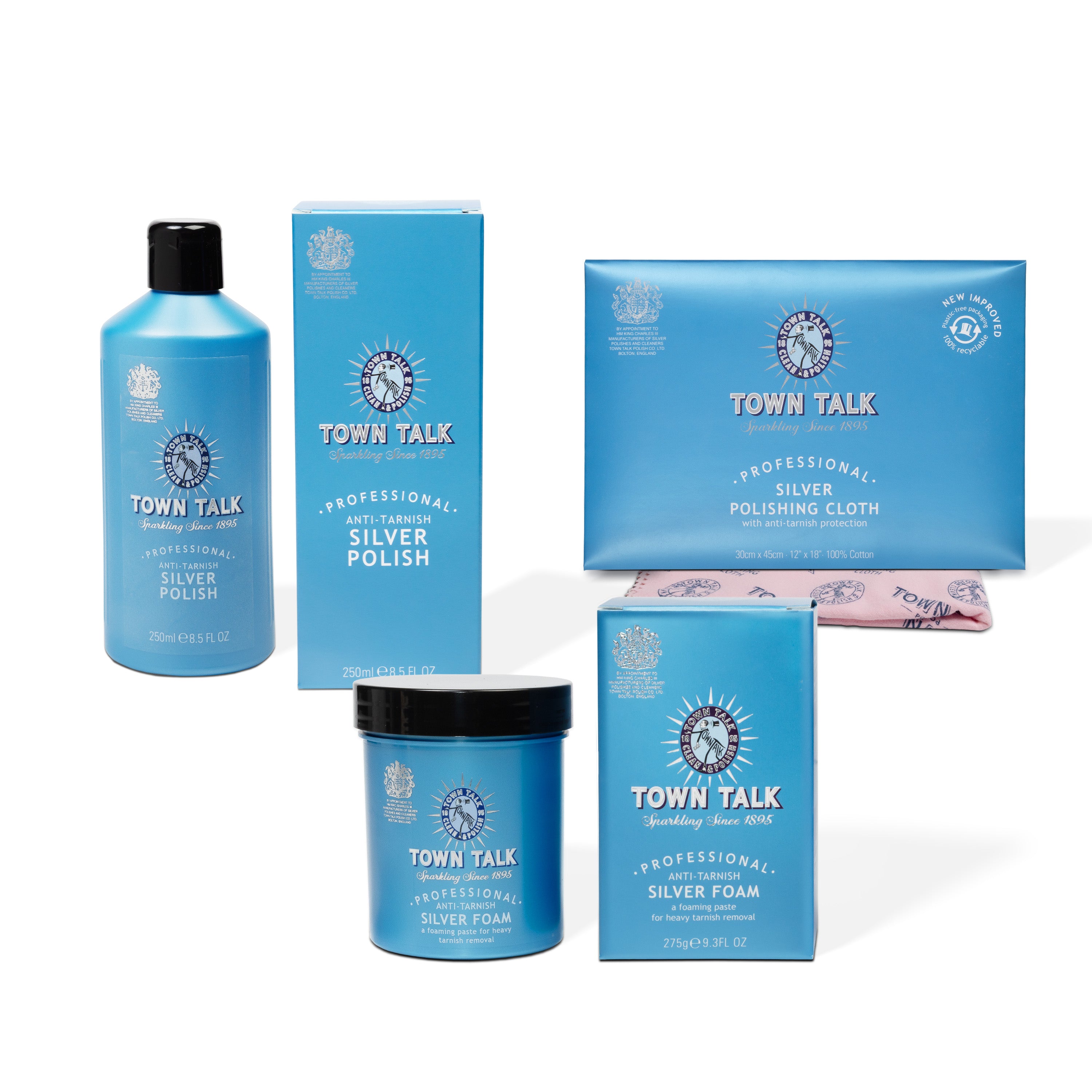 Silverware Cleaning Bundle - Silver Polish, Foam and Polishing Cloth