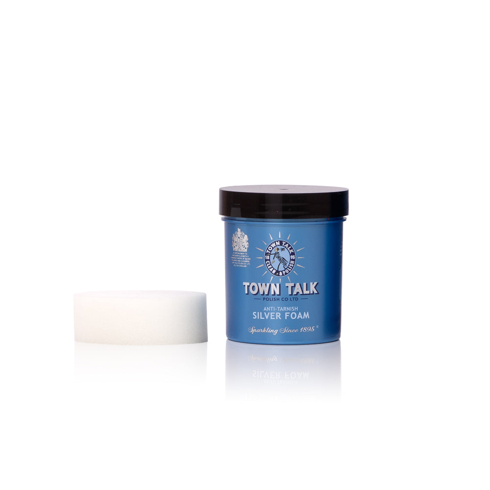 Town Talk Polish Anti-Tarnish Silver Foam 275g Tub with Sponge Applicator